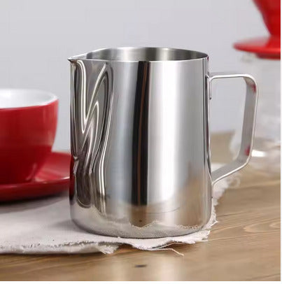 Steel Milk Jug | 600ml Stainless Steel Milk Frothing Pitcher for Coffee, Lattes, and Cappuccinos (Silver)