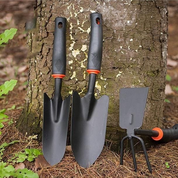 4pcs Kitchen Gardening Tool Set Durable Iron with Wooden Handle, Mini Portable Tools for Indoor & Outdoor Plants