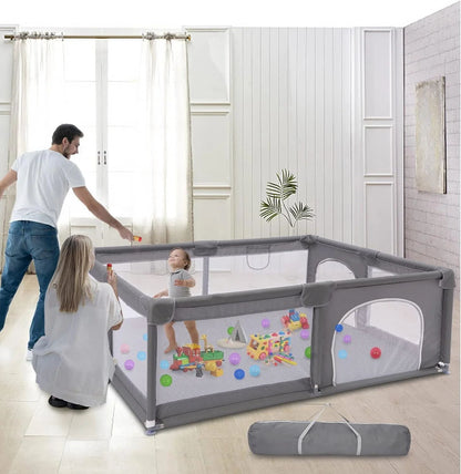 Extra Large Baby Playpen Toddler Activity Center | 300D Cloth Safety Fence | Sturdy & Easy to Assemble