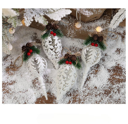 2Pcs Christmas White Conch Pendant | Decorative Christmas Tree Hanging Ornaments | Holiday Party Decor