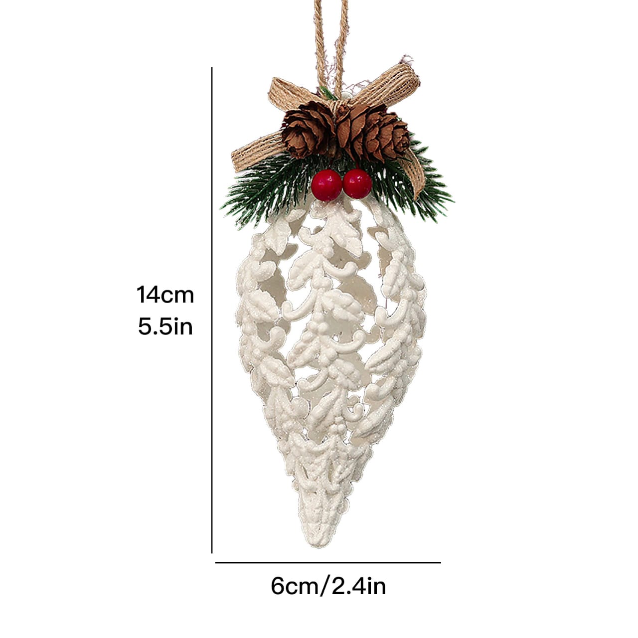 2Pcs Christmas White Conch Pendant | Decorative Christmas Tree Hanging Ornaments | Holiday Party Decor