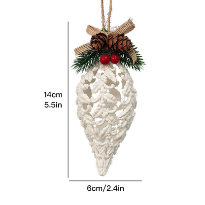 2Pcs Christmas White Conch Pendant | Decorative Christmas Tree Hanging Ornaments | Holiday Party Decor