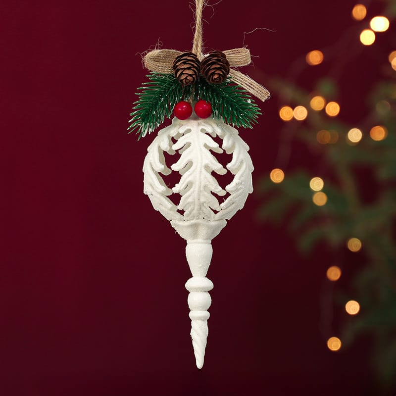 2Pcs Christmas White Conch Pendant | Decorative Christmas Tree Hanging Ornaments | Holiday Party Decor