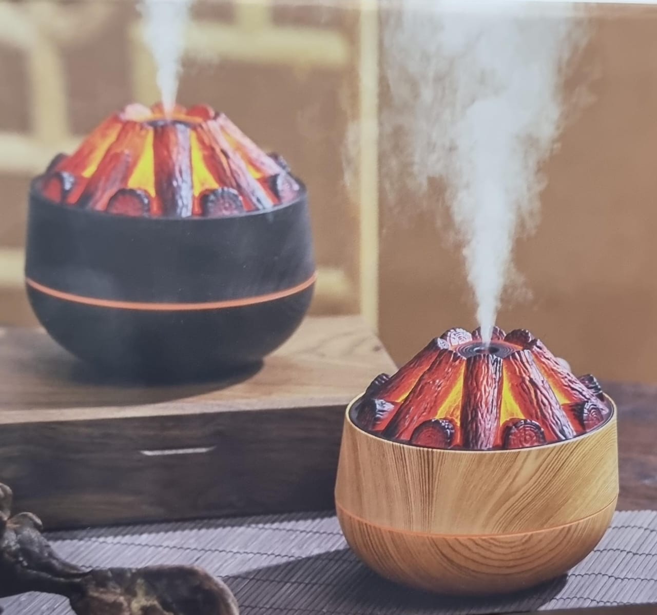 Charcoal Fire Humidifier | 2.2W 300ml Tank | 30 |50ml/h Spray Output | Available in 2 Colors