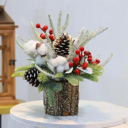 1Pc Tabletop Exquisite Mini Christmas Tree Stump | Home Christmas Festival Party Cute Decoration Ornament