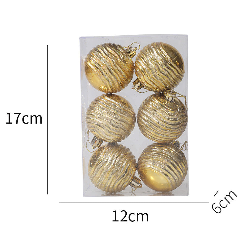 6pcs Abnormal Shaped Christmas Balls | 6cm Plastic Christmas Tree Ornaments | Gold & Silver Holiday Decorations