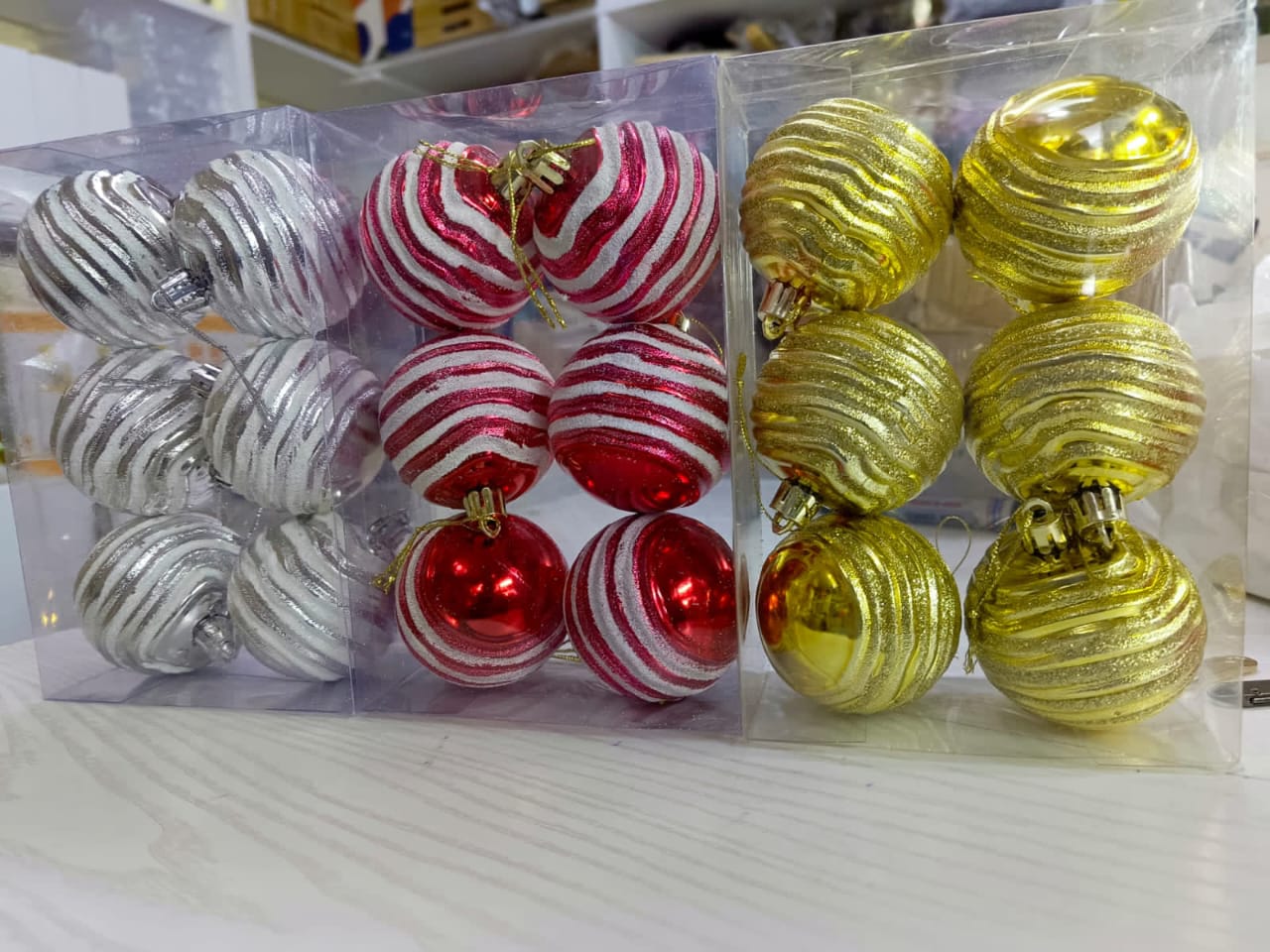 6pcs Abnormal Shaped Christmas Balls | 6cm Plastic Christmas Tree Ornaments | Gold & Silver Holiday Decorations