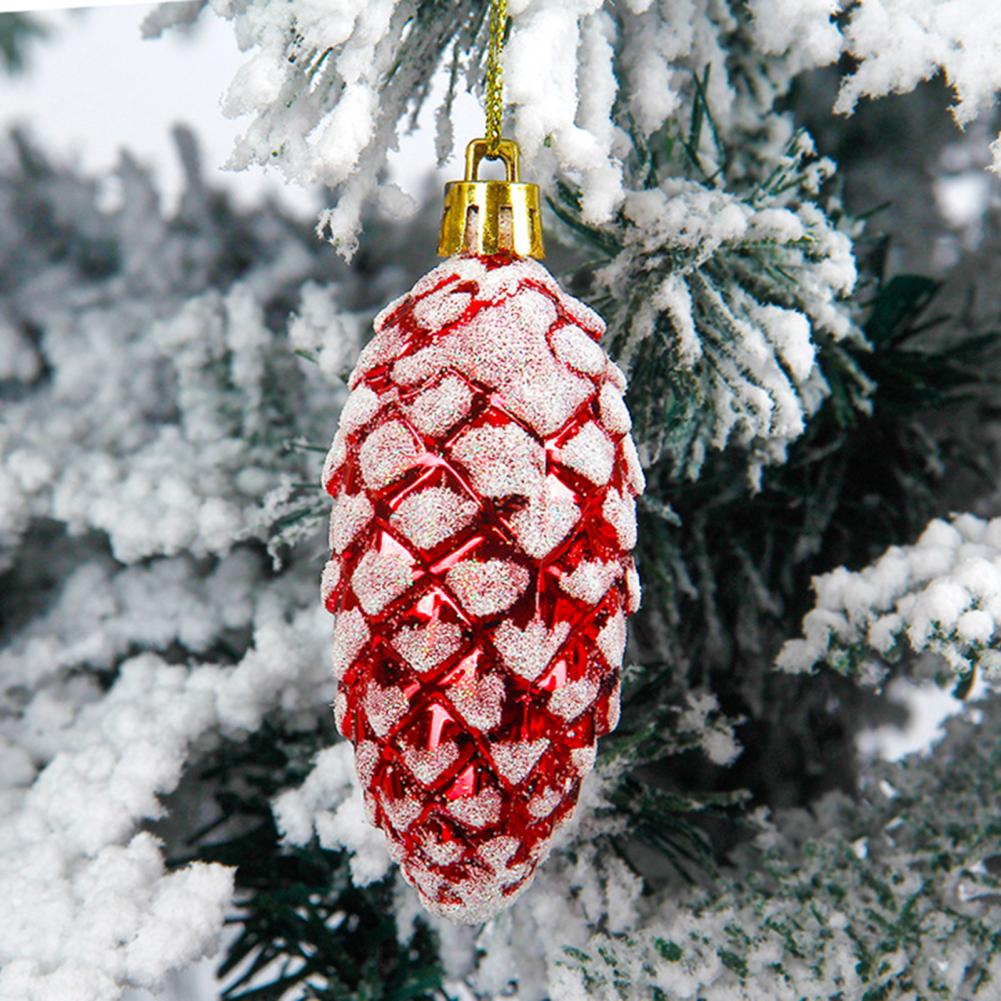 5pcs Christmas Painted Pine Cone Ball Ornaments | Hanging Tree Pendants | Festive Holiday Decor