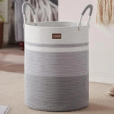 Furaha Finds Cotton Rope Basket Large decorative woven storage basket with handles for living room, bedroom, and home organization.
