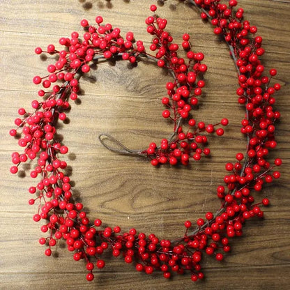 2M Christmas Garland with Lights | Artificial Red Berry Vine for Holiday Decor | Home & Garden Christmas Decoration