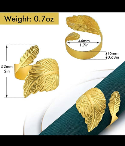 Elegant Gold Napkin Ring Holder Decorative Table Accessory for Weddings, Parties, and Home Dining