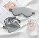 Satin Sleeping Eye Mask with Matching Drawstring Bag | Luxury Sleep Mask Set | Soft & Comfortable