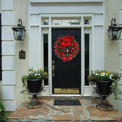 Christmas Wreath With Lamp | Festive Hanging Decoration