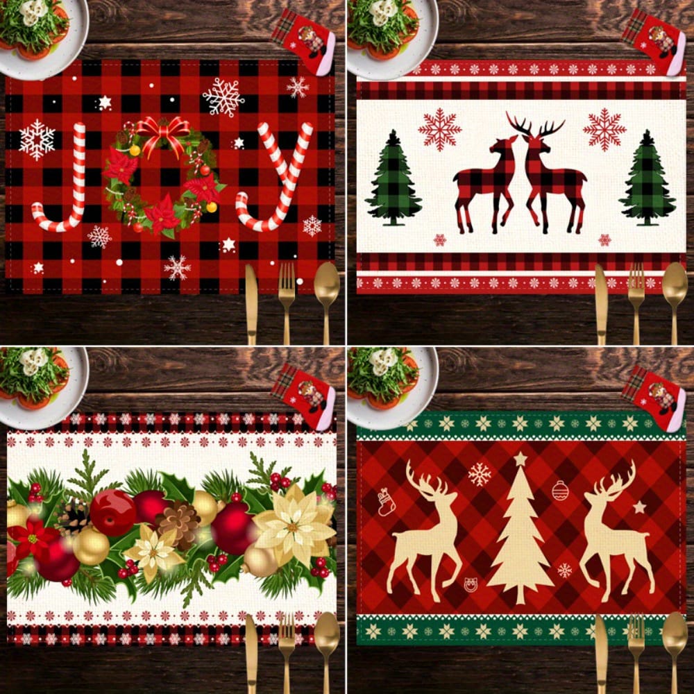 1pc Christmas Placemats for Dining Table | Festive Table Mats for Kitchen & Dining Decoration