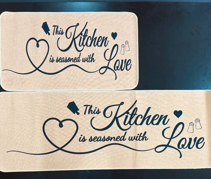 2pc AntivSlip Rubber Bottom Kitchen Mats Durable Kitchen Floor Mats Set (45x120cm & 45x75cm)