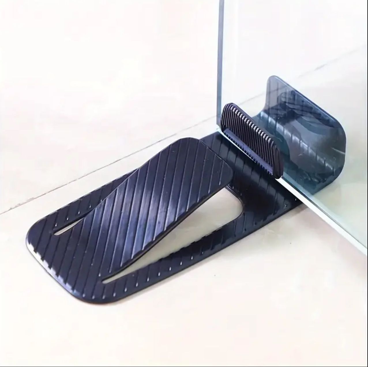 Heavy Duty Invisible Door Stopper Durable Floor Mounted Door Holder, Black