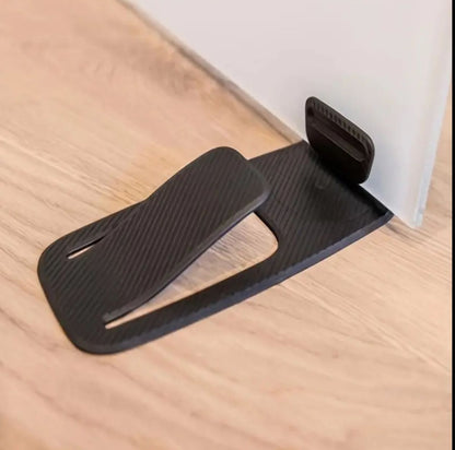 Heavy Duty Invisible Door Stopper Durable Floor Mounted Door Holder, Black