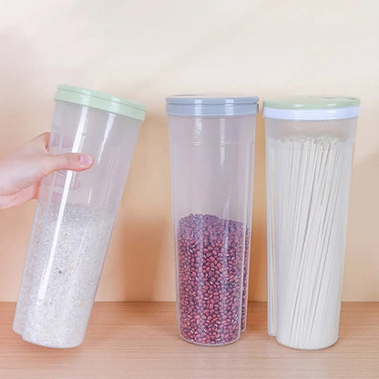 Spaghetti Storage Container
Color Options: Clear body with lid colors in Beige, Green, and Blue
Material: Durable Plastic
Capacity: 2000ml