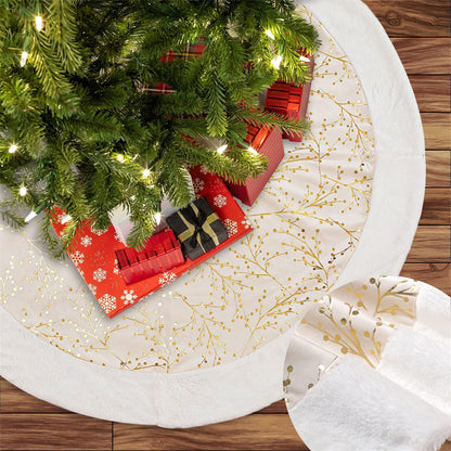 Christmas Tree Skirt White Plush Carpet | Xmas Tree Mat Christmas Tree Decor