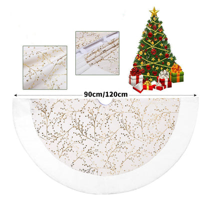 Christmas Tree Skirt White Plush Carpet | Xmas Tree Mat Christmas Tree Decor