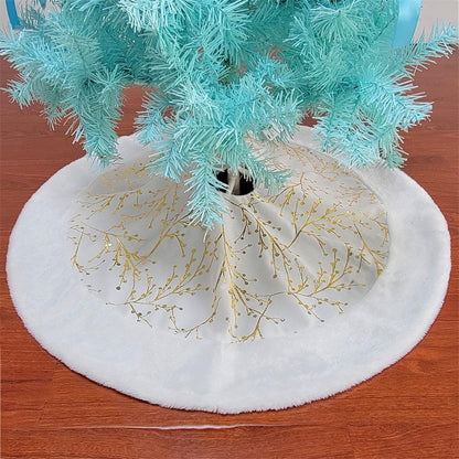 Christmas Tree Skirt White Plush Carpet | Xmas Tree Mat Christmas Tree Decor