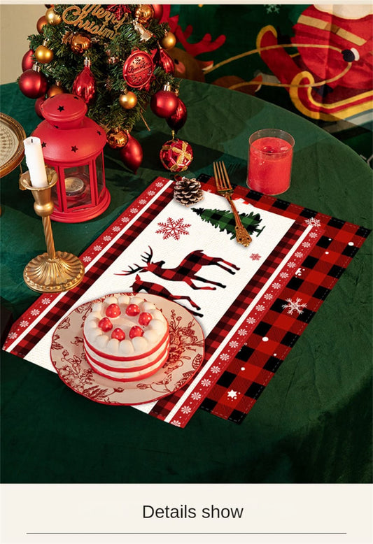 1pc Christmas Placemats for Dining Table | Festive Table Mats for Kitchen & Dining Decoration