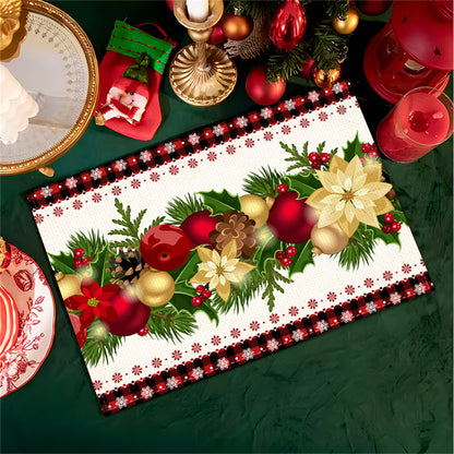 1pc Christmas Placemats for Dining Table | Festive Table Mats for Kitchen & Dining Decoration