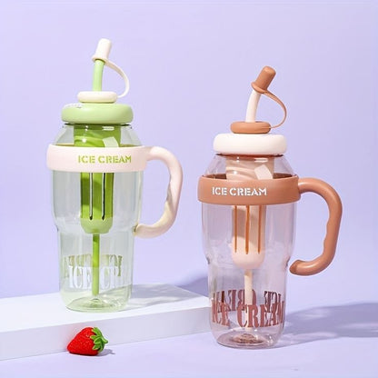 1200ml Cute Water Bottle with Straw | High Quality, BPA-Free