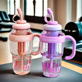 1200ml Cute Water Bottle with Straw | High Quality, BPA-Free