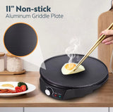 28cm Mini Electric Pancake Maker | 800W NonStick Crepe & Chapati Maker | Flatbread & Tortilla Maker