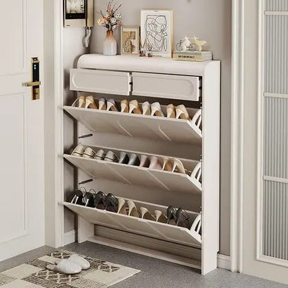 Ultra Slim Bucket Flip Shoe Cabinet | Modern Space Saving Design