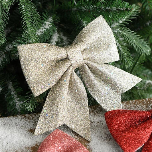 25cm Glitter Artificial Christmas Flowers