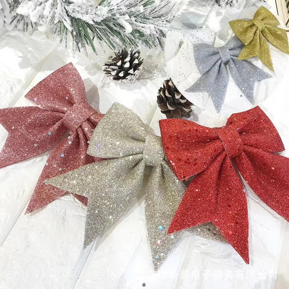 25cm Glitter Artificial Christmas Flowers