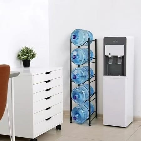 Furaha Finds 5Tier Water Bottle Holder Rack  Space saving organizer for bottled water storage at home, office, and gym