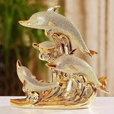 Gold Dolphin Decor  Elegant Home Accent