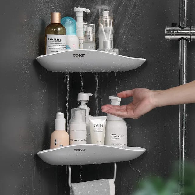 Bathroom Shelf Organizer Storage Rack | Makeup Organizer & Towel Holder | Easy-Carry Design for Efficient Bathroom Organization