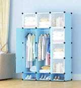 3 Column Plastic Wardrobe|Durable & Stylish Storage Solutions in Blue, Black, Pink, & Purple