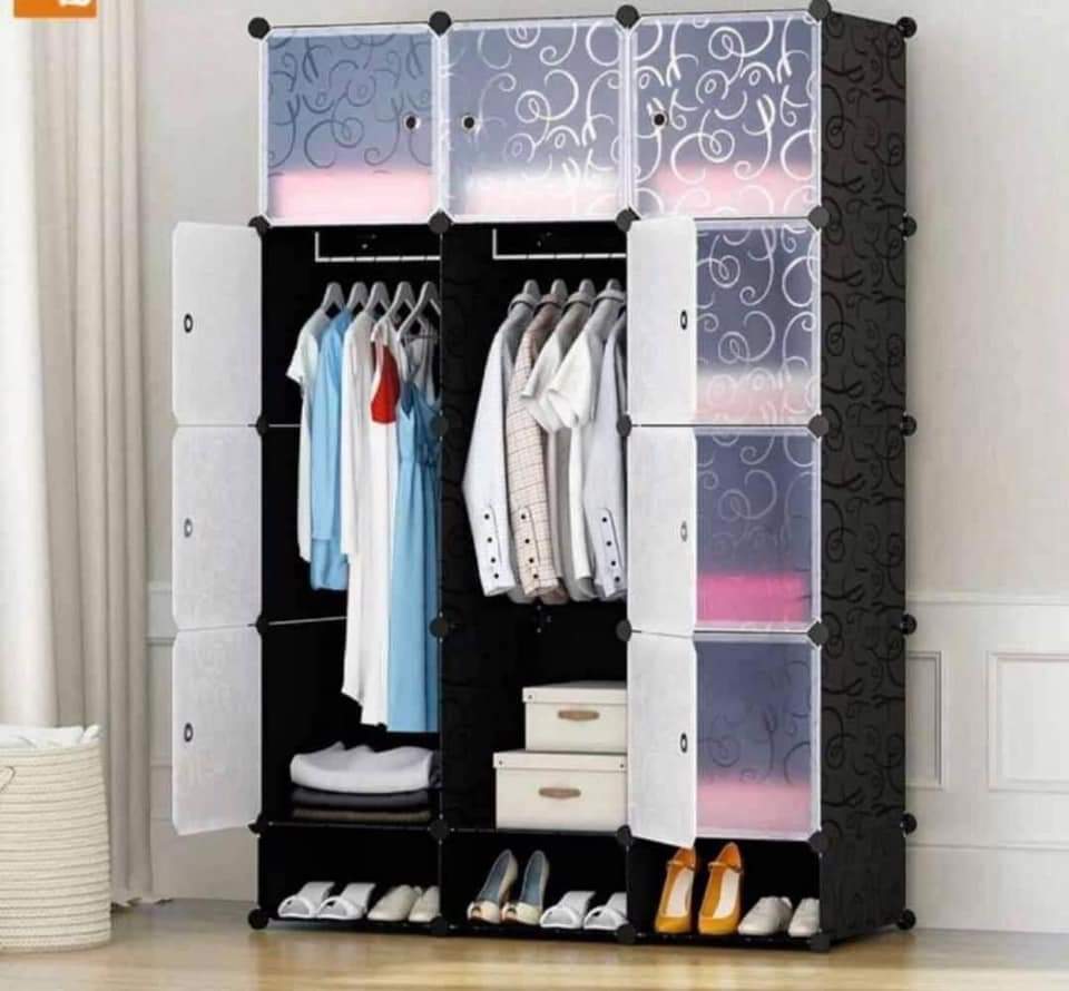 3 Column Plastic Wardrobe|Durable & Stylish Storage Solutions in Blue, Black, Pink, & Purple