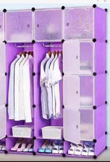 3 Column Plastic Wardrobe|Durable & Stylish Storage Solutions in Blue, Black, Pink, & Purple