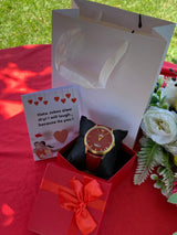 Men's Valentine's Leather Watch Gift Set