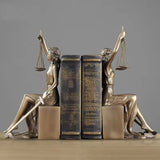 Goddess of Justice Bookends Statues – Greek Lady of Justice Bookends