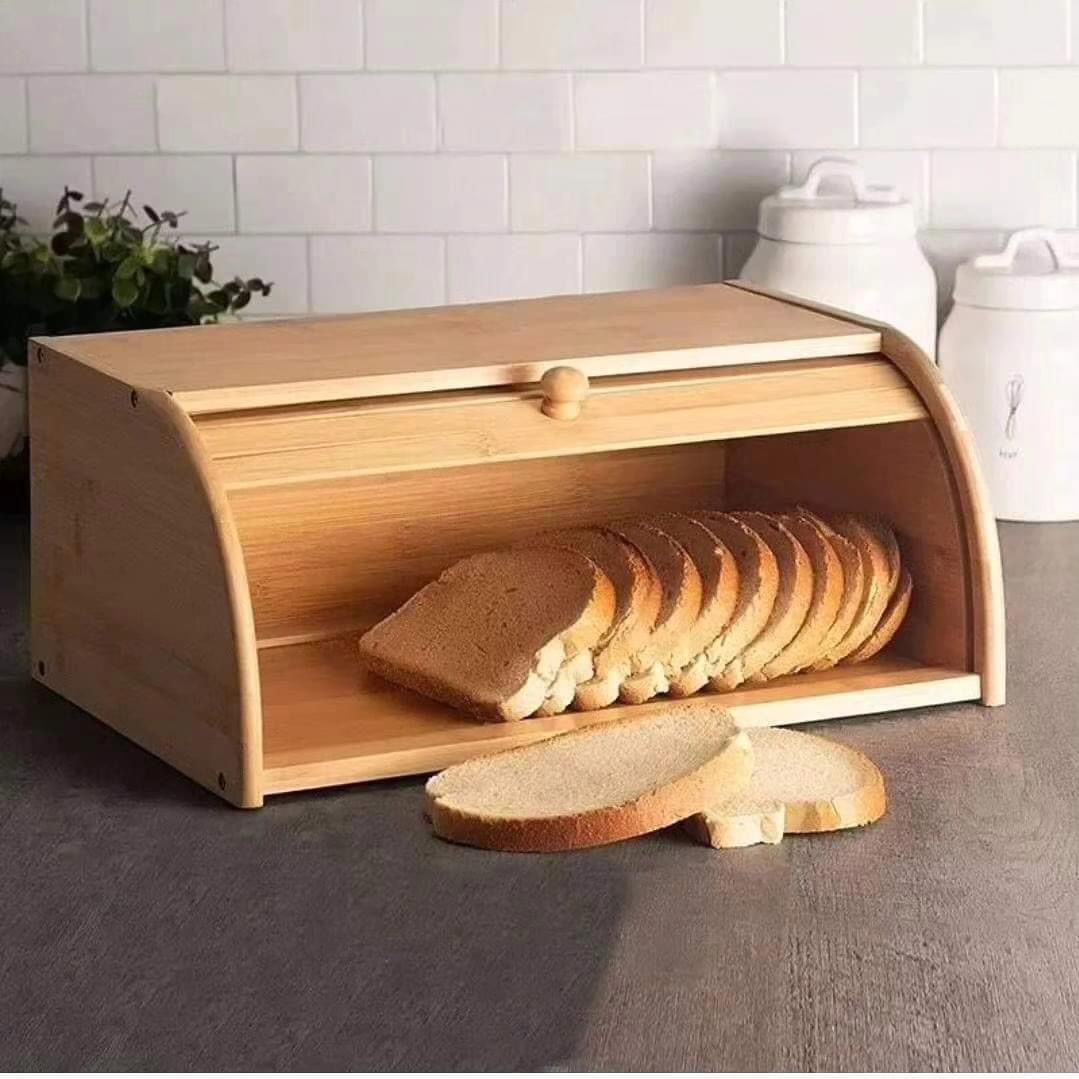 High-Quality Bamboo Bread Bin | 40x27x17cm