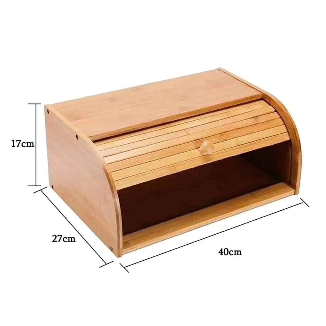 High-Quality Bamboo Bread Bin | 40x27x17cm