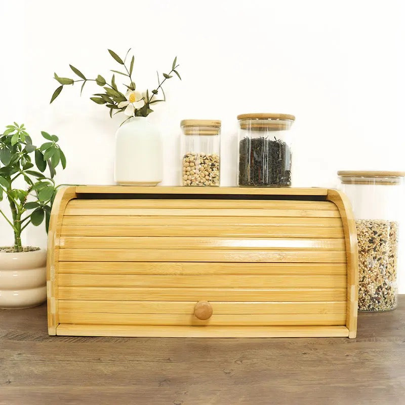 High-Quality Bamboo Bread Bin | 40x27x17cm