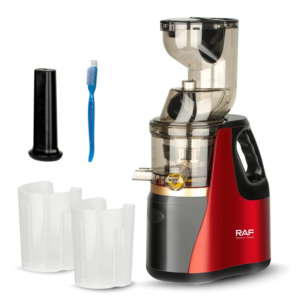 RAF Electric Slow Juicer | 150W Cold-Press Fruit Juicer Machine | Easy Wash, Large Caliber | 220V