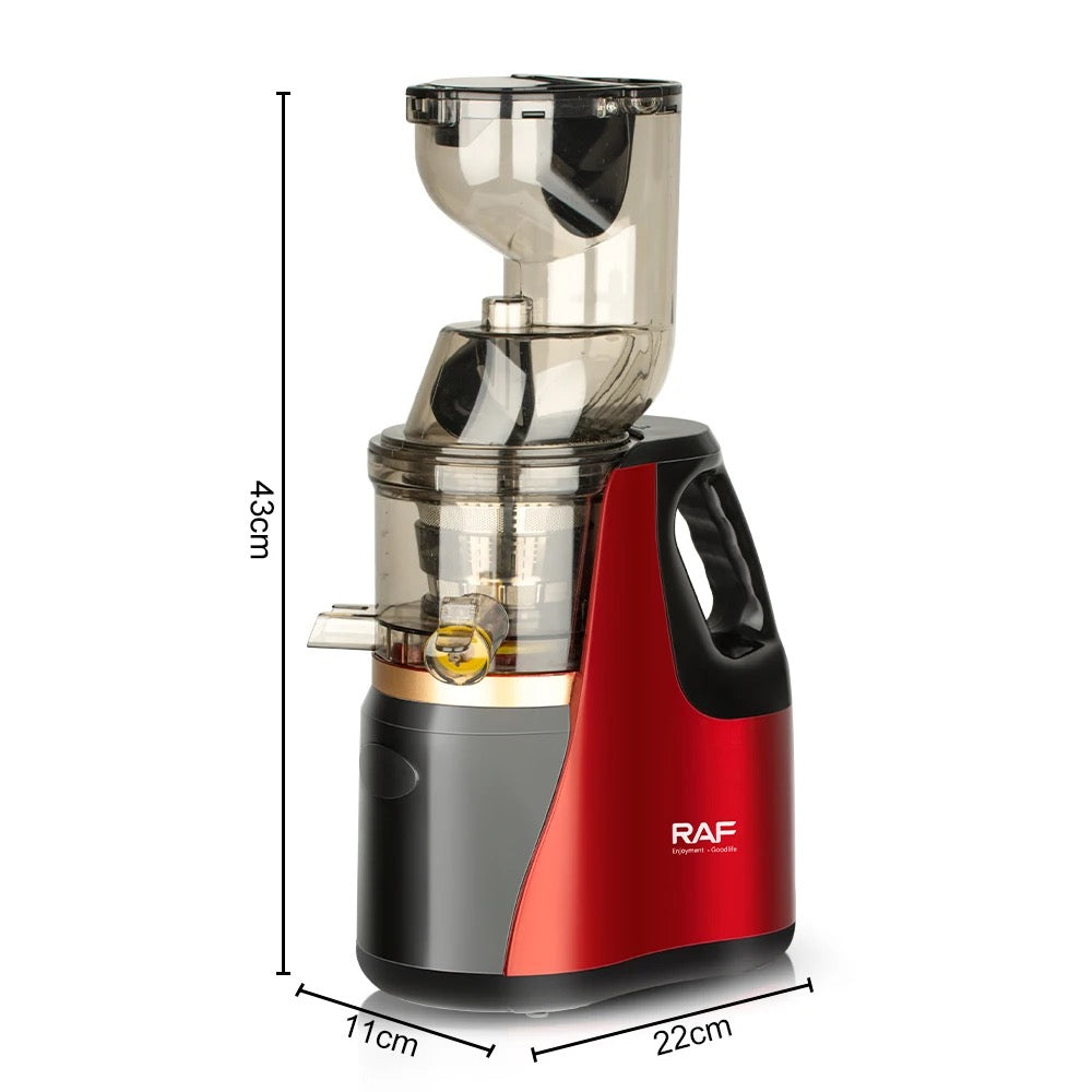 RAF Electric Slow Juicer | 150W Cold-Press Fruit Juicer Machine | Easy Wash, Large Caliber | 220V