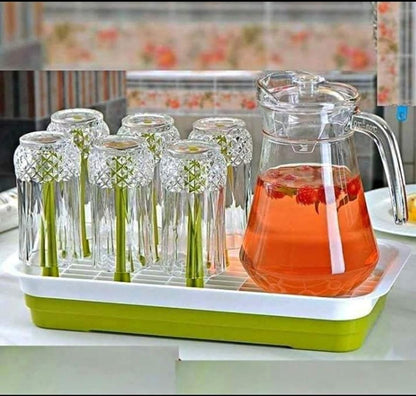 High Quality Juice Water Set | 6 Glasses plus 1 Jug, Perfect for Serving Beverages