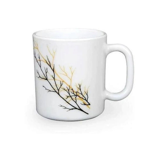 6 Sets (36pcs) 25 cl Mugs | Golden Fall | Decorative and Versatile | Porcelain