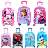 Cartoon Themed Kids Trolley Bags | Children’s Suitcase on Wheels | ABS+PC | 47x30x21 cm | Sofia, Frozen, Elsa, Mickey Mouse, Hello Kitty, Minnie Mouse