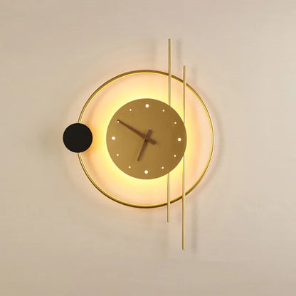 Nordic Art LED Wall Lamp Wall Light Clock – Shaped Design  Metal & Acrylic – 11W Energy-Efficient – Warm 300K Light – Modern Wall Décor for Living Rooms, Bedrooms, Corridors